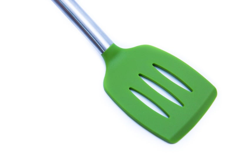 Chef Frog Silicone Slotted Turner Spatula by Chef Frog - For Home or Professional Use - Features our “Stay-Cool” Stainless Steel Handle - Image 4